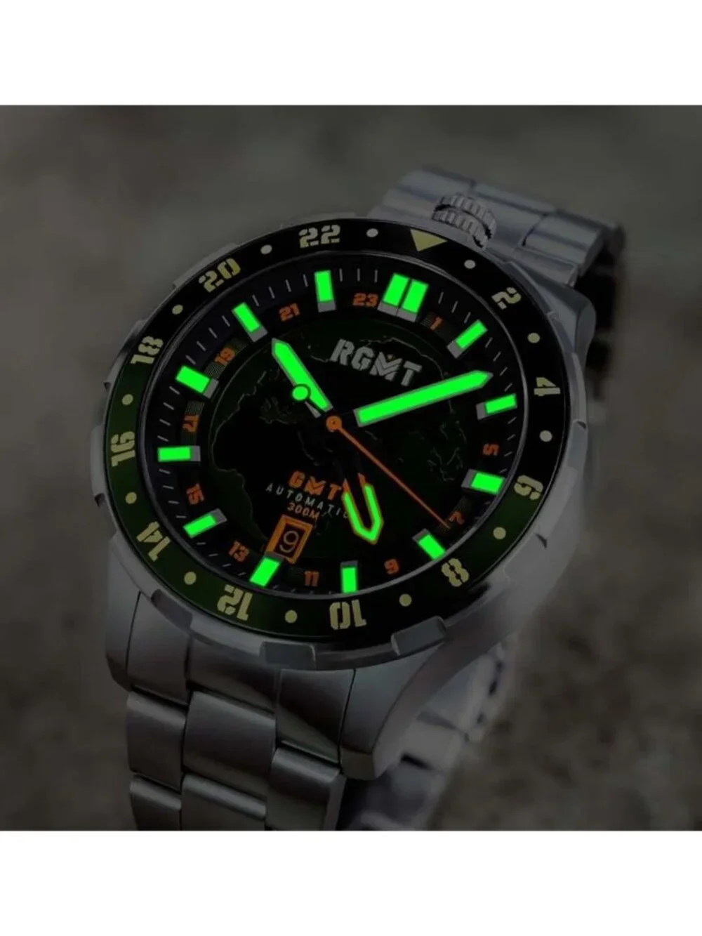 NWT Rgmt Globemaster Automatic Green Dial Men's Watch